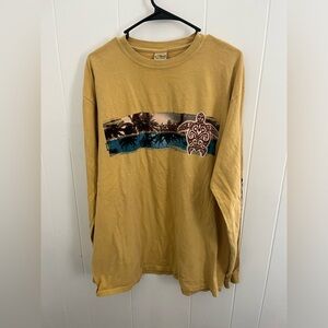Y2K yellow long sleeve surf shirt Hawaii